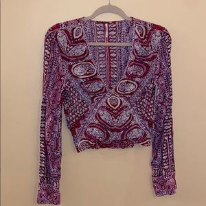 Free people crop, long sleeved shirt